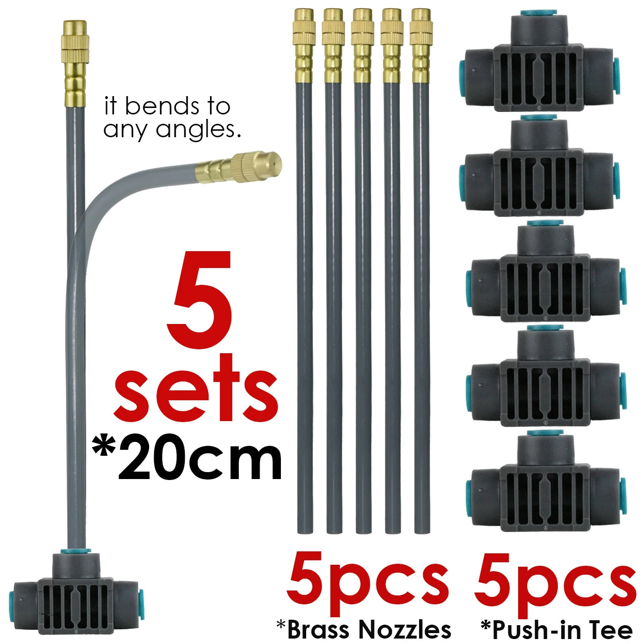 Kit d'Irrigation Jardin 5-30M - Pompe 60W Timer Buse Cuivre 360° Arrosage Automatique Serre