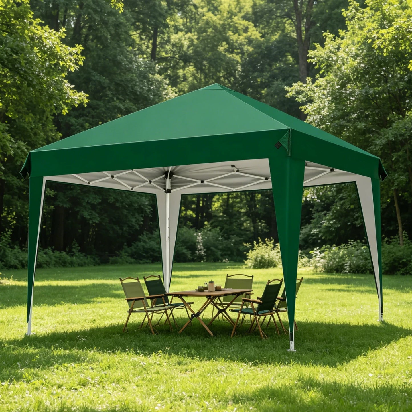 Kiosque Pliant Pop-Up 3x3 m – Toile Oxford 420D UPF 50+, Imperméable, Sac de Transport Inclus