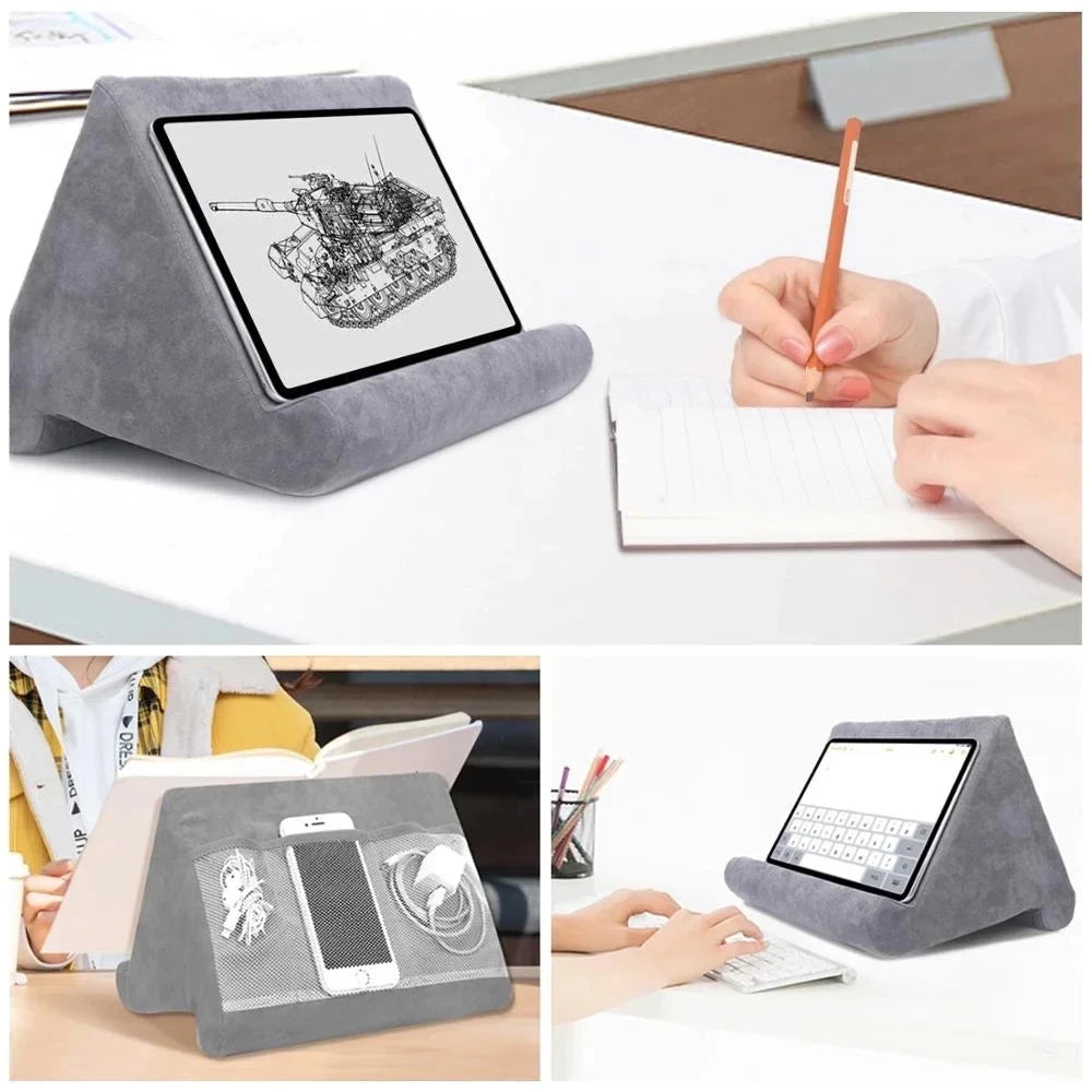 Support de tablette en mousse avec coussin pour iPad, Samsung, Huawei et Xiaomi, support pour téléphone portable, support de lecture multi-angles 