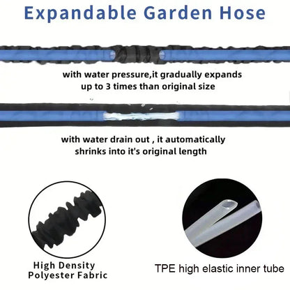 Tuyau d'Arrosage Extensible avec Pistolet Haute Pression 7 Modes