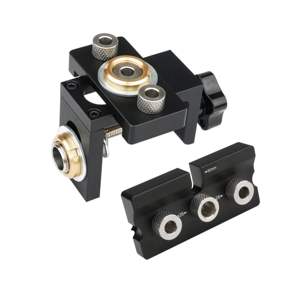 Kit Gabarit Perçage Menuiserie 3-en-1 - Guide Tourillons Aluminium Ajustable