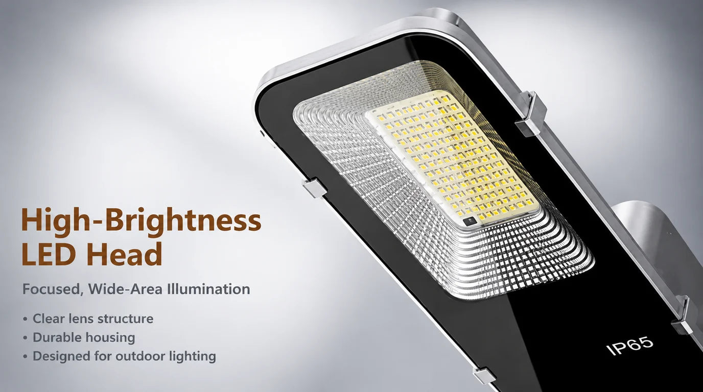 Lampadaire Solaire Extérieur 6000mAh – IP65, Télécommande, Détecteur de Mouvement