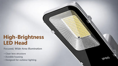 Lampadaire Solaire Extérieur 6000mAh – IP65, Télécommande, Détecteur de Mouvement