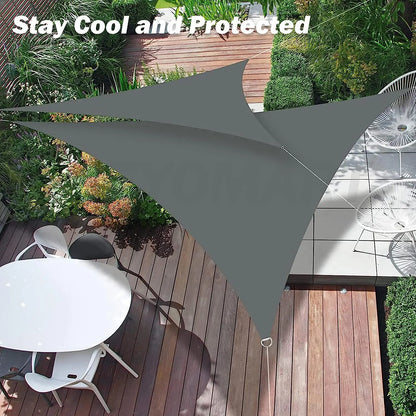 Voile d'Ombrage Triangulaire Imperméable Oxford – Anti-UV 98% | Terrasse, Jardin, Pergola