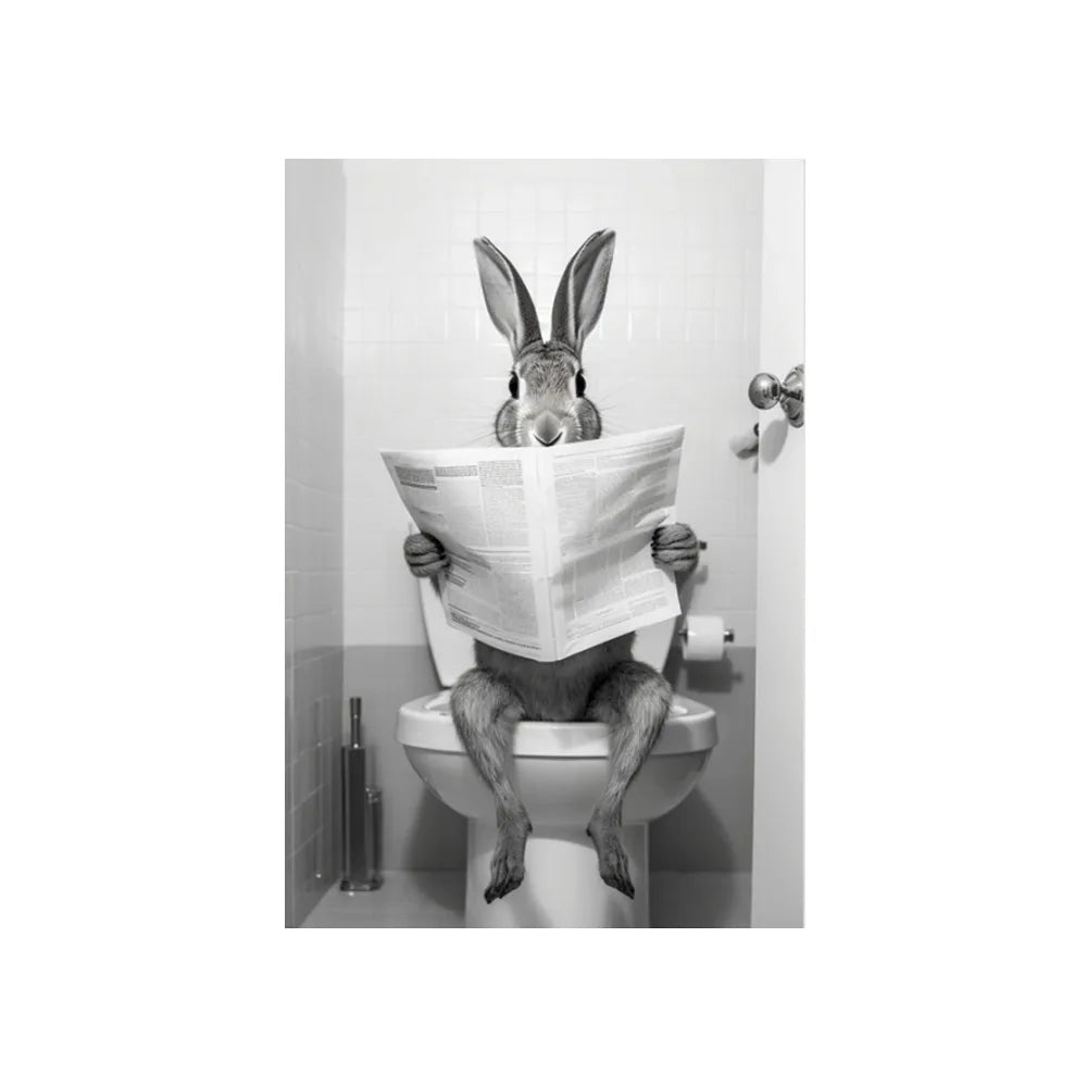 Affiche Humour Alpaga aux Toilettes 