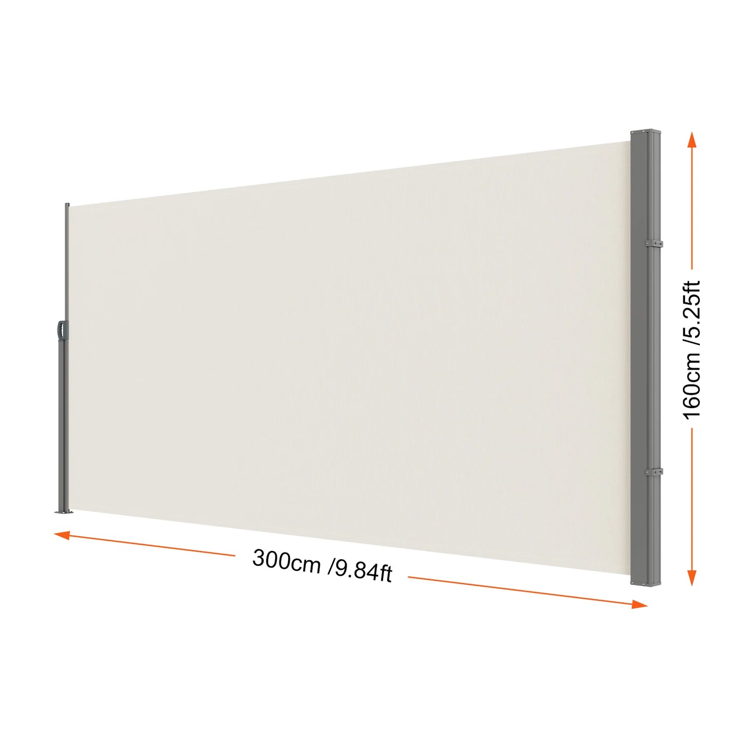 Auvent Latéral Rétractable – Brise-Vue Polyester Imperméable UV30+, Pare-Vent Extérieur