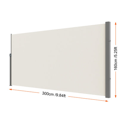 Auvent Latéral Rétractable – Brise-Vue Polyester Imperméable UV30+, Pare-Vent Extérieur