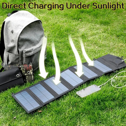Panneau Solaire Pliable 6 Panneaux 20W – Chargeur USB 5V Portable pour Camping, Randonnée & Power Bank