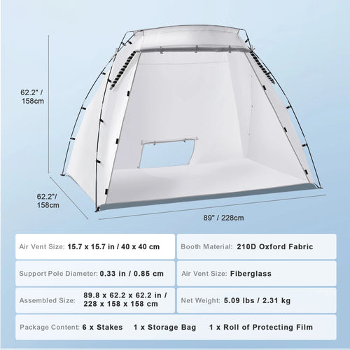 Cabine de Peinture Portable SucceBuy – Tente Pliable Oxford 210D, 2 Tailles, Film Protecteur Inclus