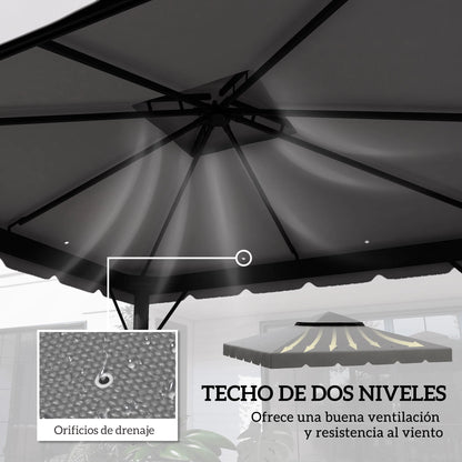 Toit de Remplacement Pergola 3x3m Double Toit – Polyester Anti-UV | Outsunny