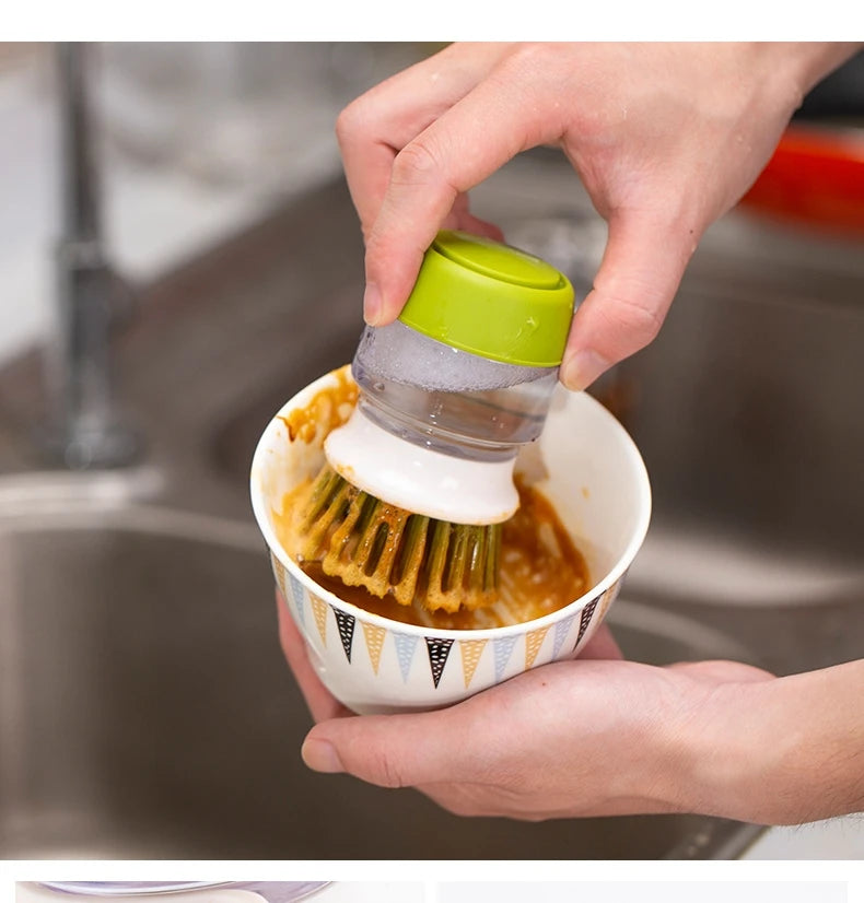 Brosse à Vaisselle avec Distributeur de Savon Intégré – Tête Remplaçable, Support Inclus