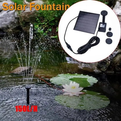 Kit Pompe Fontaine Solaire 1.4W – 11cm, Bassin, Bain d'Oiseaux & Jardin