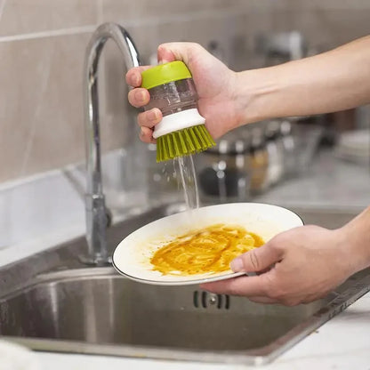 Brosse à Vaisselle avec Distributeur de Savon Intégré – Tête Remplaçable, Support Inclus