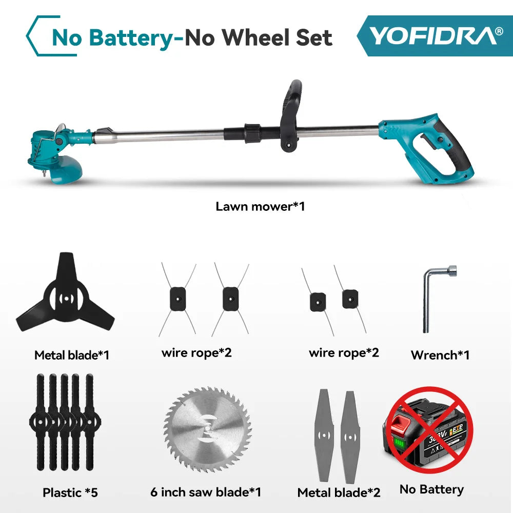 Débroussailleuse électrique sans fil Yofidra – 1500W, 12000 RPM, Télescopique 100-135 cm | Batterie 18V