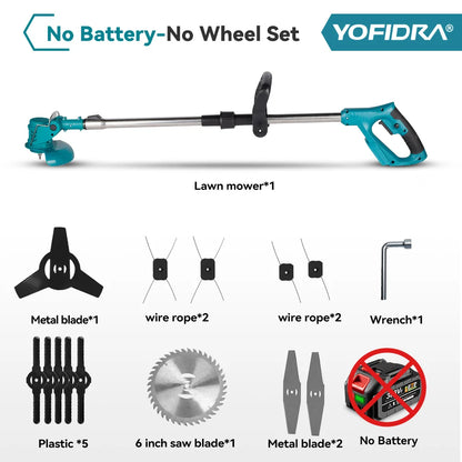 Débroussailleuse électrique sans fil Yofidra – 1500W, 12000 RPM, Télescopique 100-135 cm | Batterie 18V