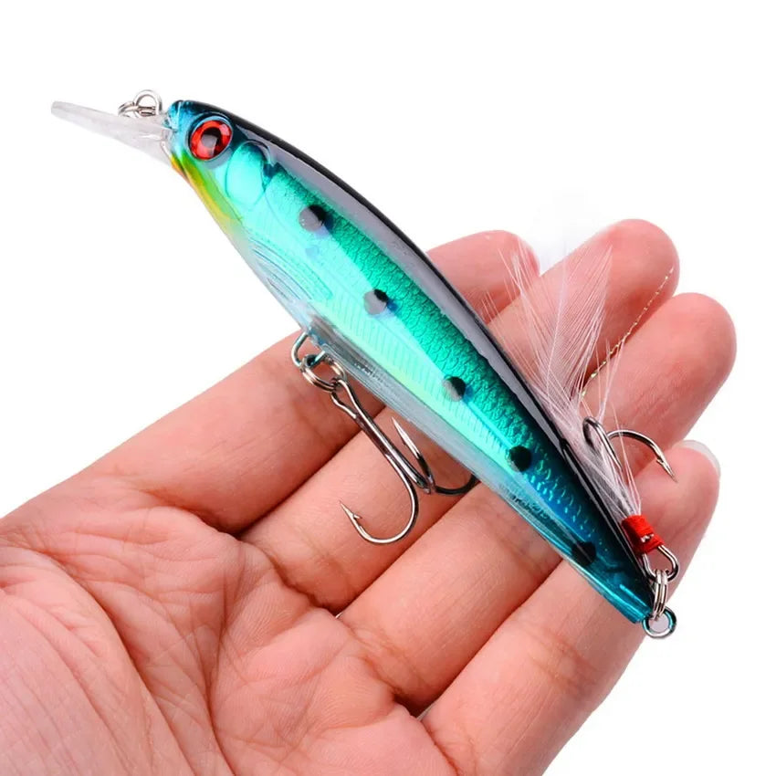 Leurre Pêche Minnow Laser 11cm 13g Poisson Nageur Crankbait Carnassier Brochet Perche Wobbler