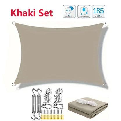 Voile d'Ombrage Rectangulaire Imperméable Oxford 300D – Protection UV 85-98% – Terrasse, Jardin, Piscine, Balcon, Carport – 20 Couleurs & 12 Tailles