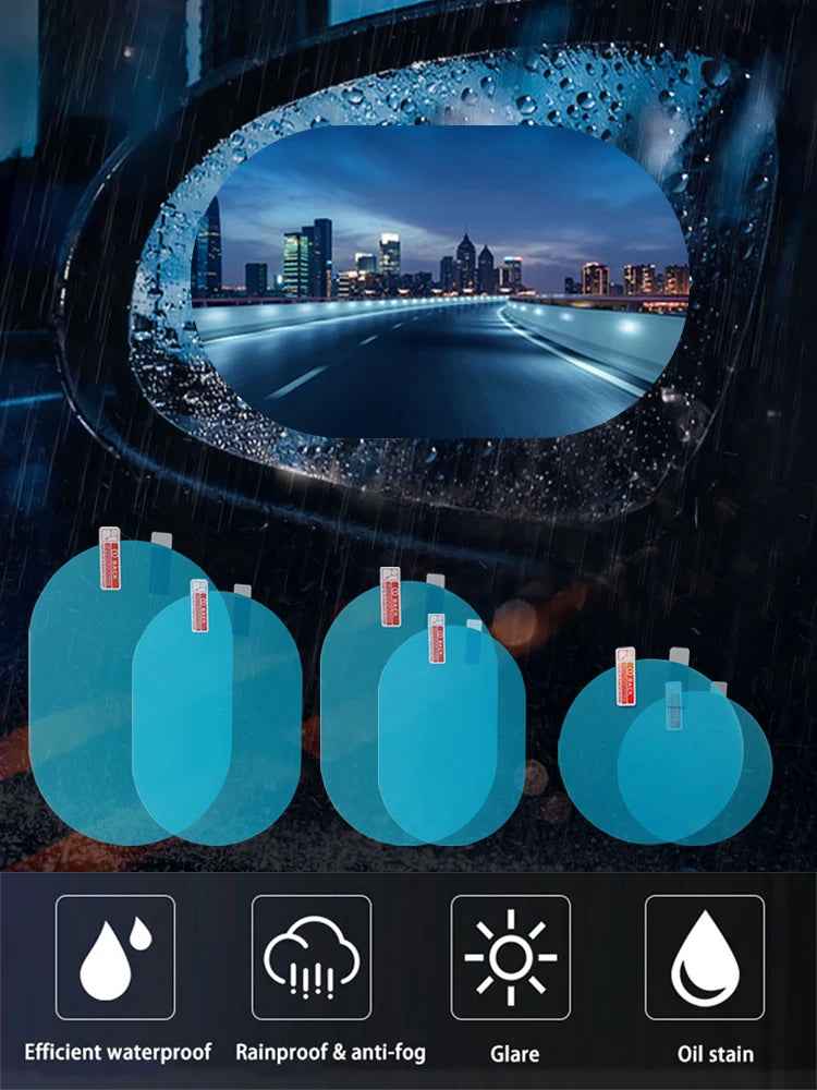 Film Anti-Pluie Rétroviseur Voiture - Protection Hydrophobe Transparent