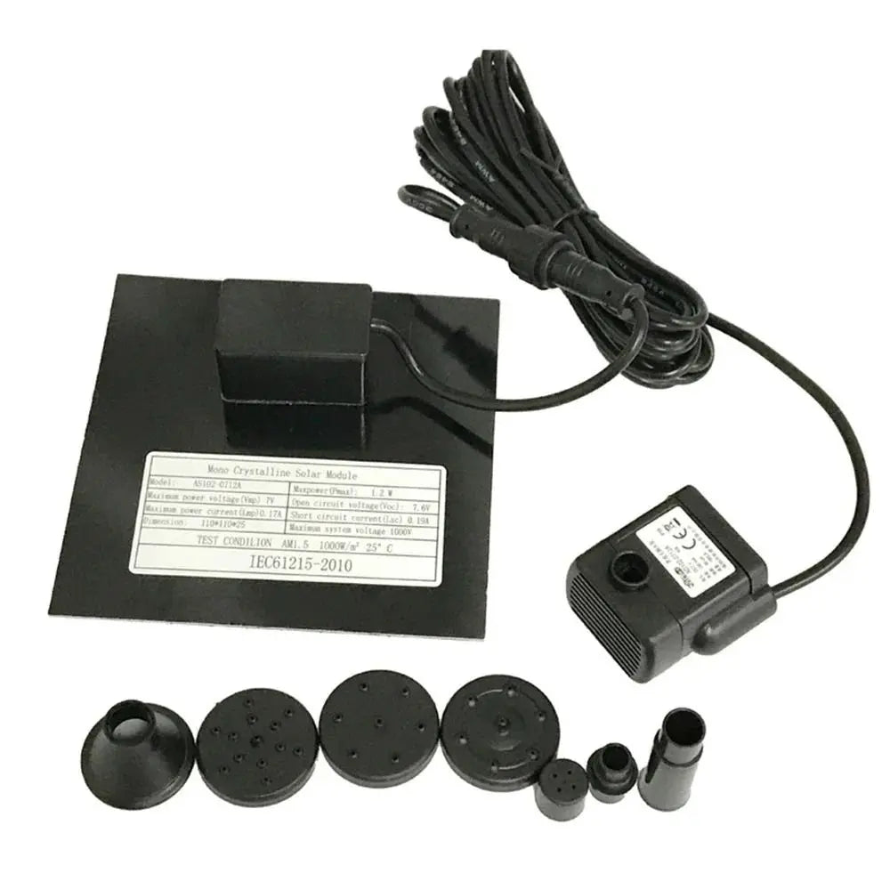 Kit Pompe Fontaine Solaire 1.4W – 11cm, Bassin, Bain d'Oiseaux & Jardin