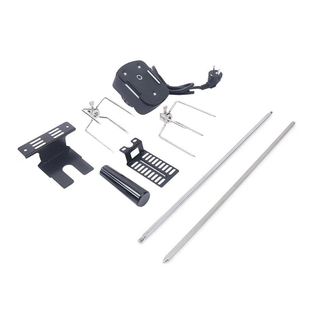 Kit Rôtissoire Électrique BBQ 120cm - Broche Rotative Barbecue Extérieur Grill