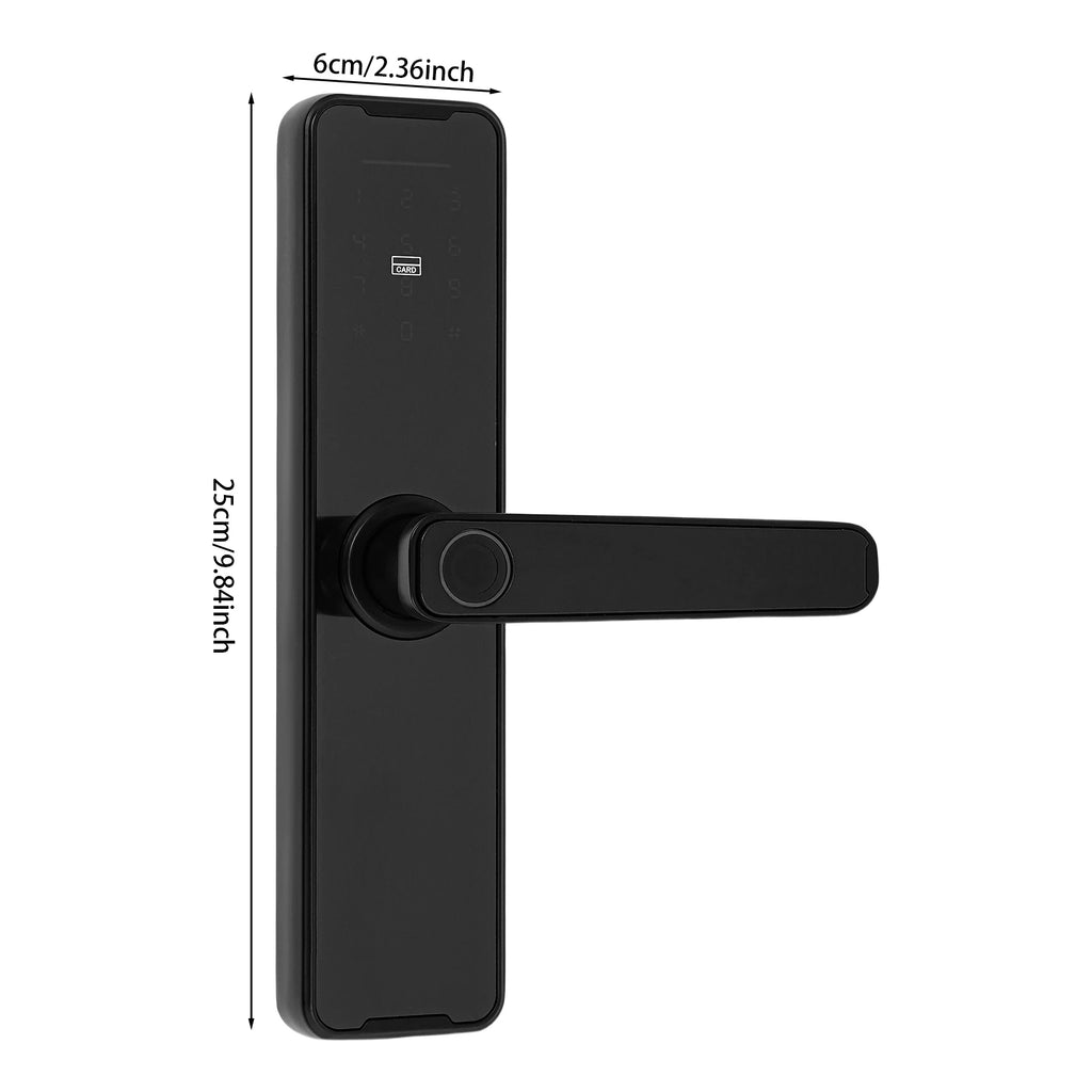Serrure Intelligente Connectée Tuya – Empreinte, Code, Carte, Clé, App – Aluminium Noir