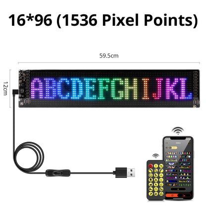Panneau LED Pixel Flexible USB Bluetooth – Affichage Texte & GIF Personnalisable