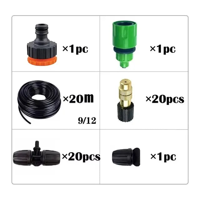 Système d'arrosage automatique 5-20m – Kit d'irrigation par aspersion pour jardin et plantes en pot