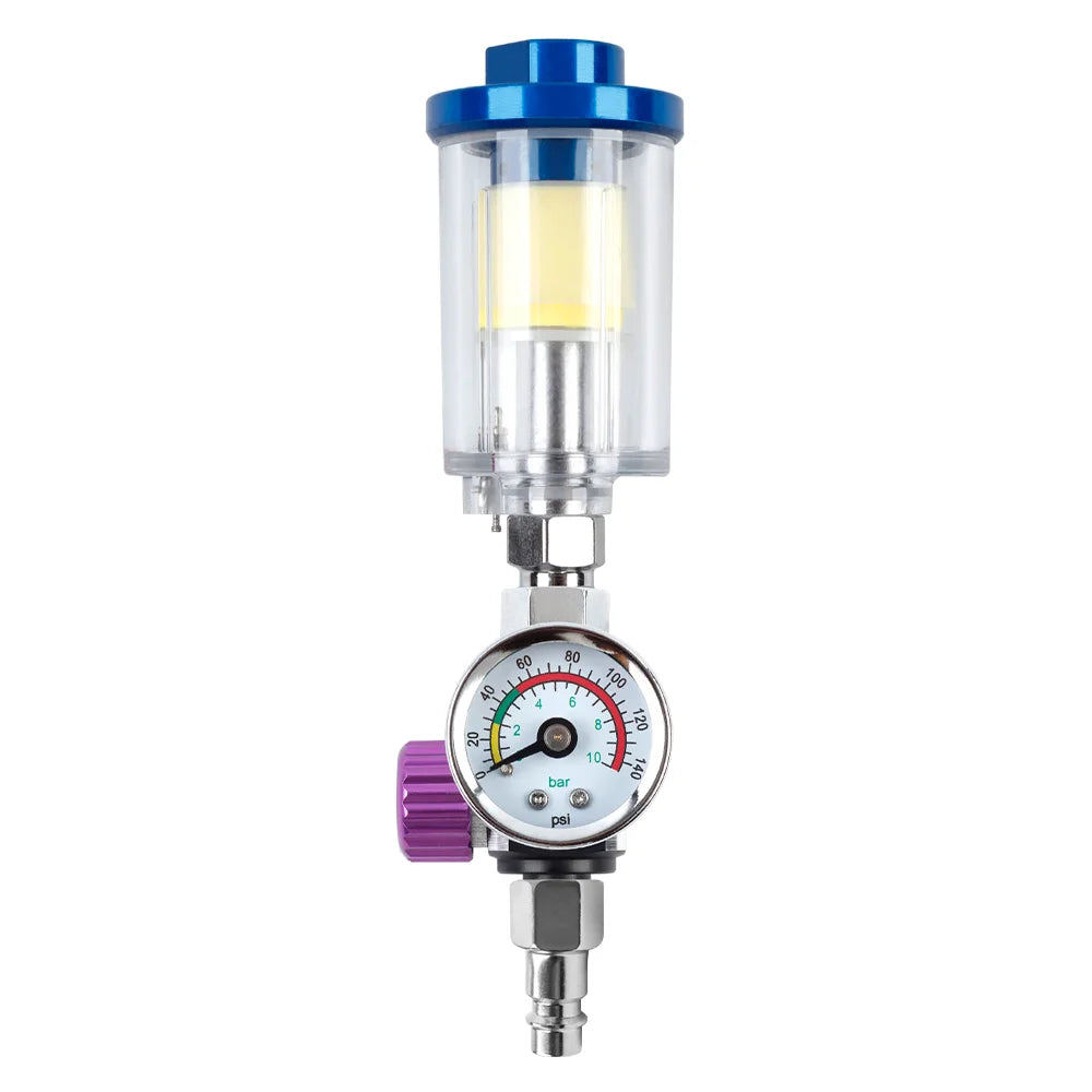 Séparateur Huile Eau 1/4" Régulateur Pression Air Compresseur Filtre Pistolet Peinture Adaptateur EU