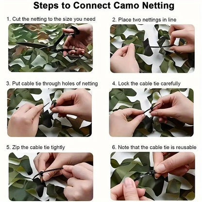 Filet de Camouflage Oxford 150D – Chasse, Camping, Ombrage | 4 Coloris & 4 Tailles