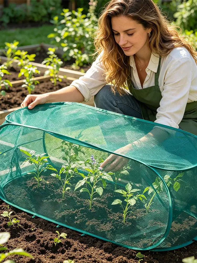 Filet de Protection Plantes Pop-Up Nylon – Lot de 2, 100x45x40cm, Anti-Oiseaux et Animaux, Jardin et Serre