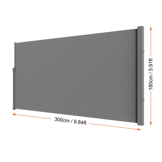 Auvent Latéral Rétractable – Brise-Vue Polyester Imperméable UV30+, Pare-Vent Extérieur