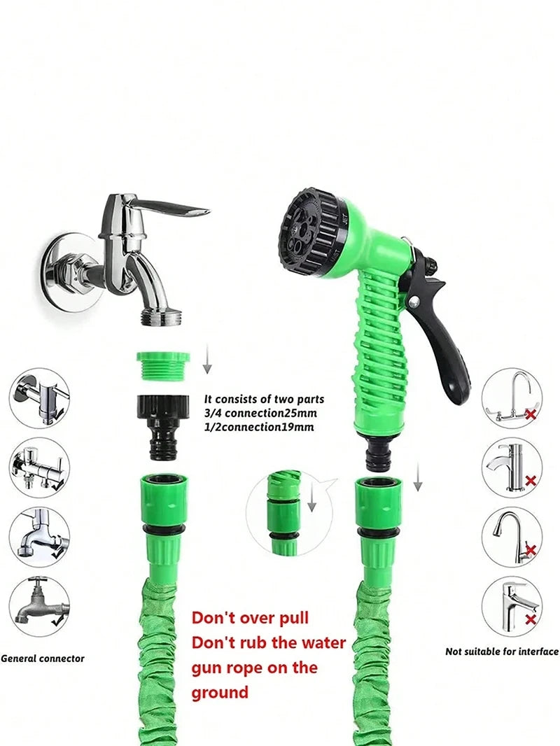 Tuyau d'Arrosage Extensible avec Pistolet Haute Pression 7 Modes