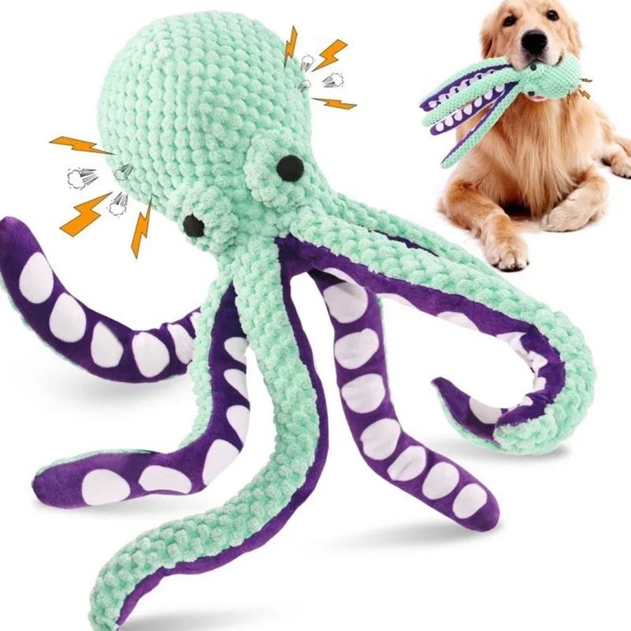 Peluche Pieuvre Sonore pour Chien – Anti-Destruction | Petit & Grand Chien
