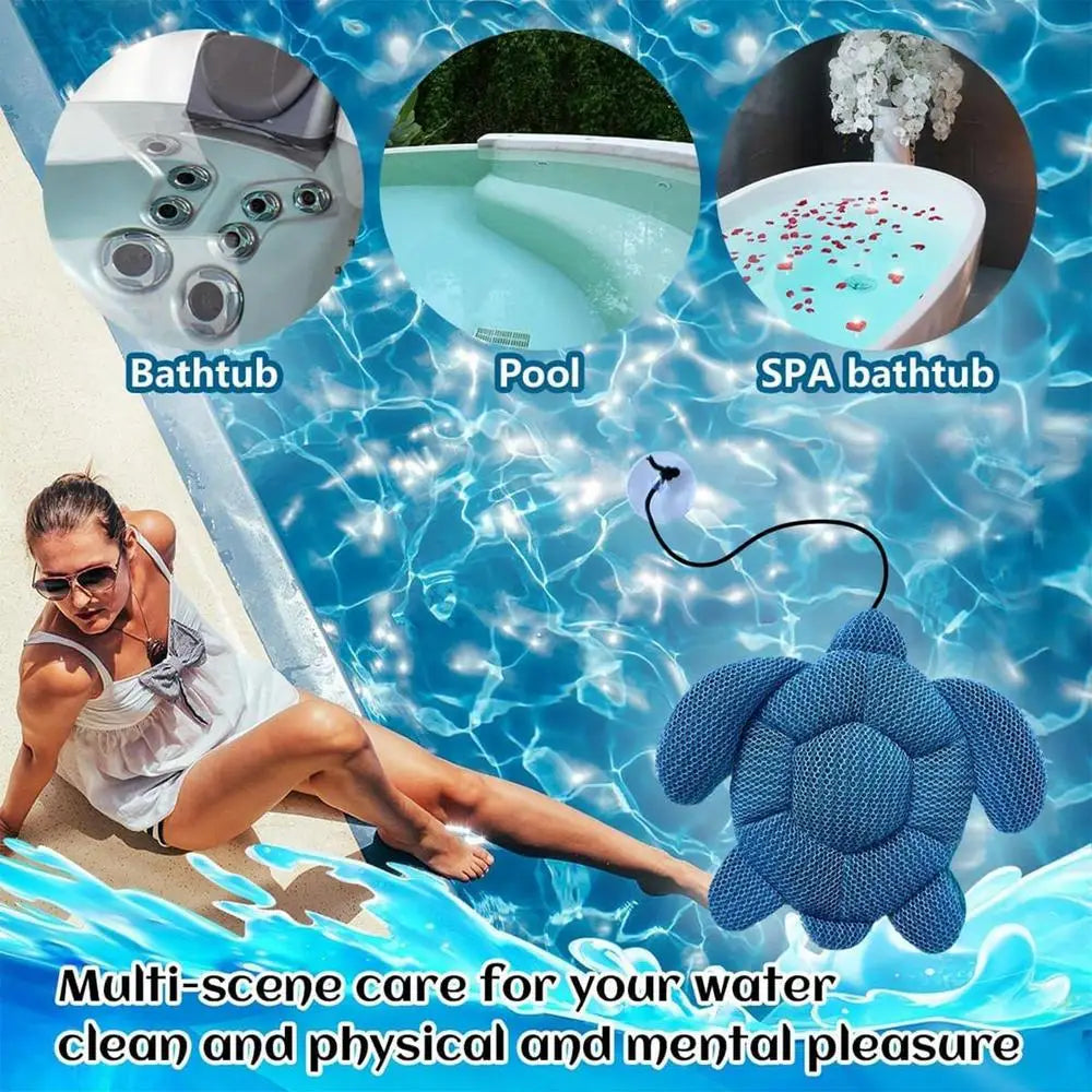 Absorbeur de Graisses Forme Tortue – Éponge Flottante pour Spa, Jacuzzi et Piscine