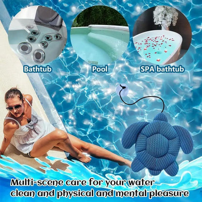 Absorbeur de Graisses Forme Tortue – Éponge Flottante pour Spa, Jacuzzi et Piscine