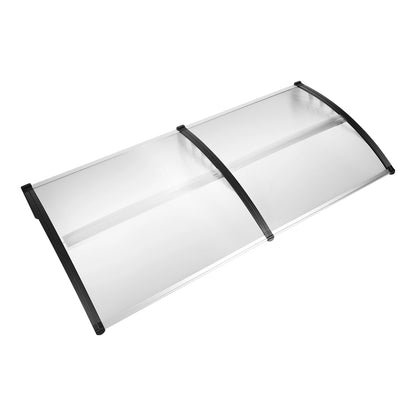 Auvent de Porte Transparent 200x90 cm – Abri Pluie Anti-UV, Polycarbonate, Sans Console Visible