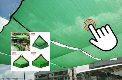 Filet d'Ombrage HDPE Noir 4/6/12PIN – Pare-Soleil Anti-UV 50~90% | Jardin, Serre, Pergola