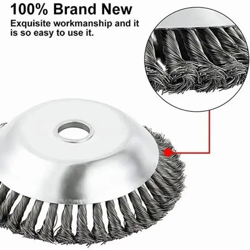 Disque brosse en acier titane LUSQI – Tête de débroussailleuse 6, 8 ou 10 pouces | Désherbage & Dérouillage