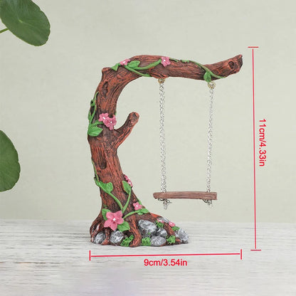 Balançoire Miniature Fée en Résine – Décoration Jardin Féerique, Maison de Poupée & Micro-Paysage (3 Styles)