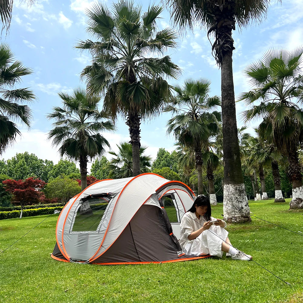 Camping en tente automatique pop-up 5-8 personnes - Ouverture instantanée 280x210cm