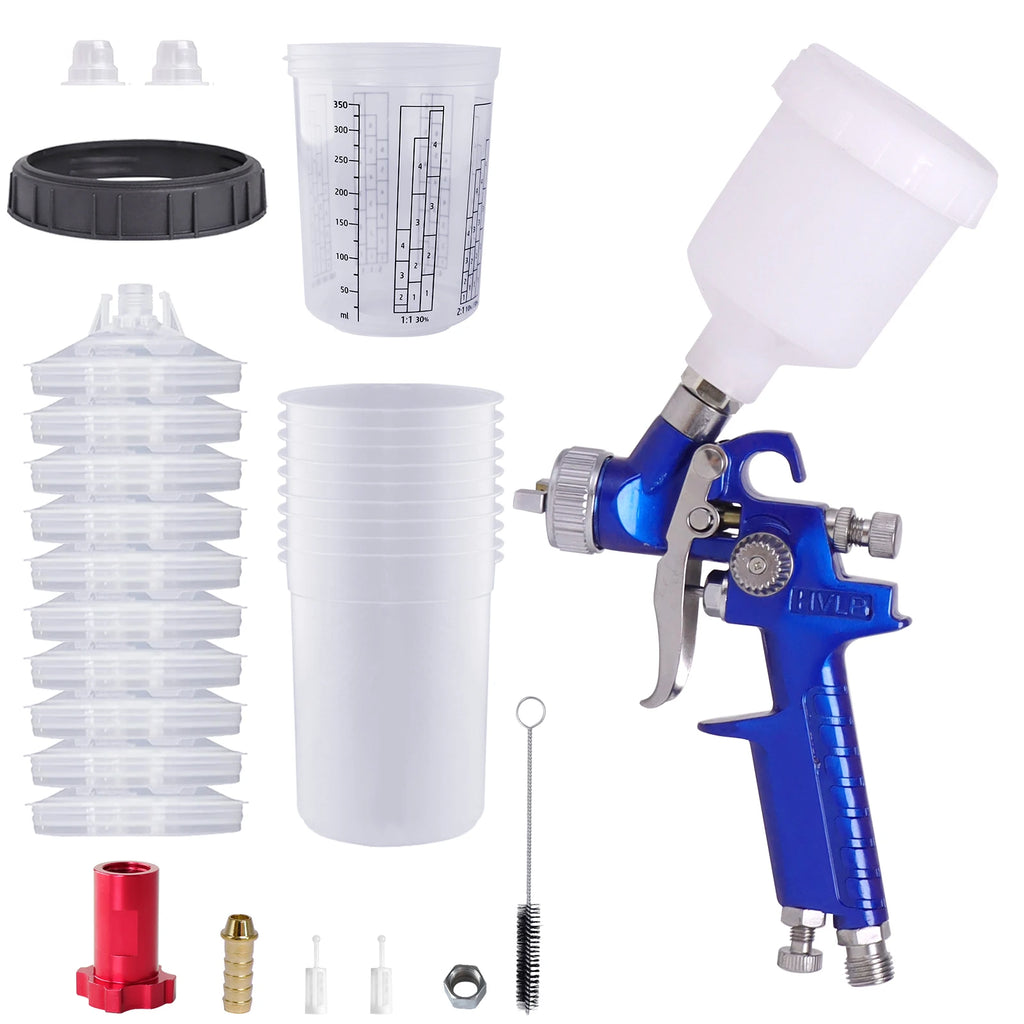 Pistolet à Peinture HVLP H-2000 Mini Aérographe 0.8mm 1.0mm Pneumatique Professionnel Auto Carrosserie - APPRO-DISTRI