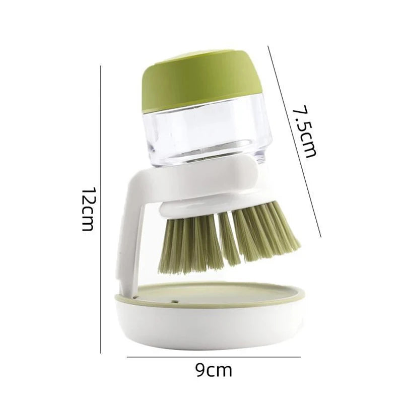 Brosse à Vaisselle avec Distributeur de Savon Intégré – Tête Remplaçable, Support Inclus