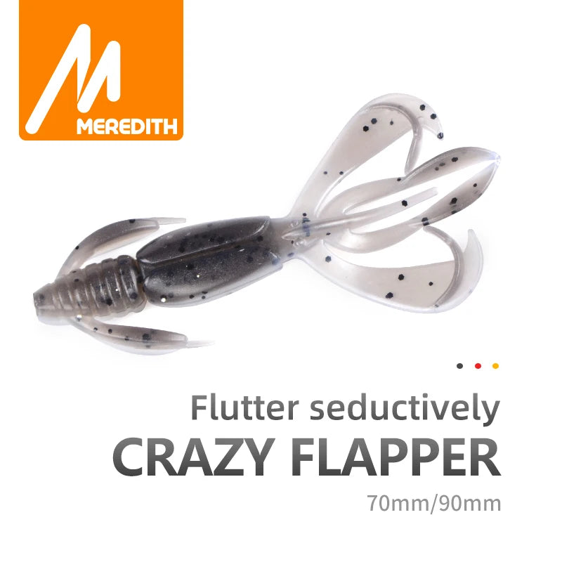 Leurres Crazy Flapper 70mm/90mm - Lot 10 Leurres Souples Silicone Crevette Bass