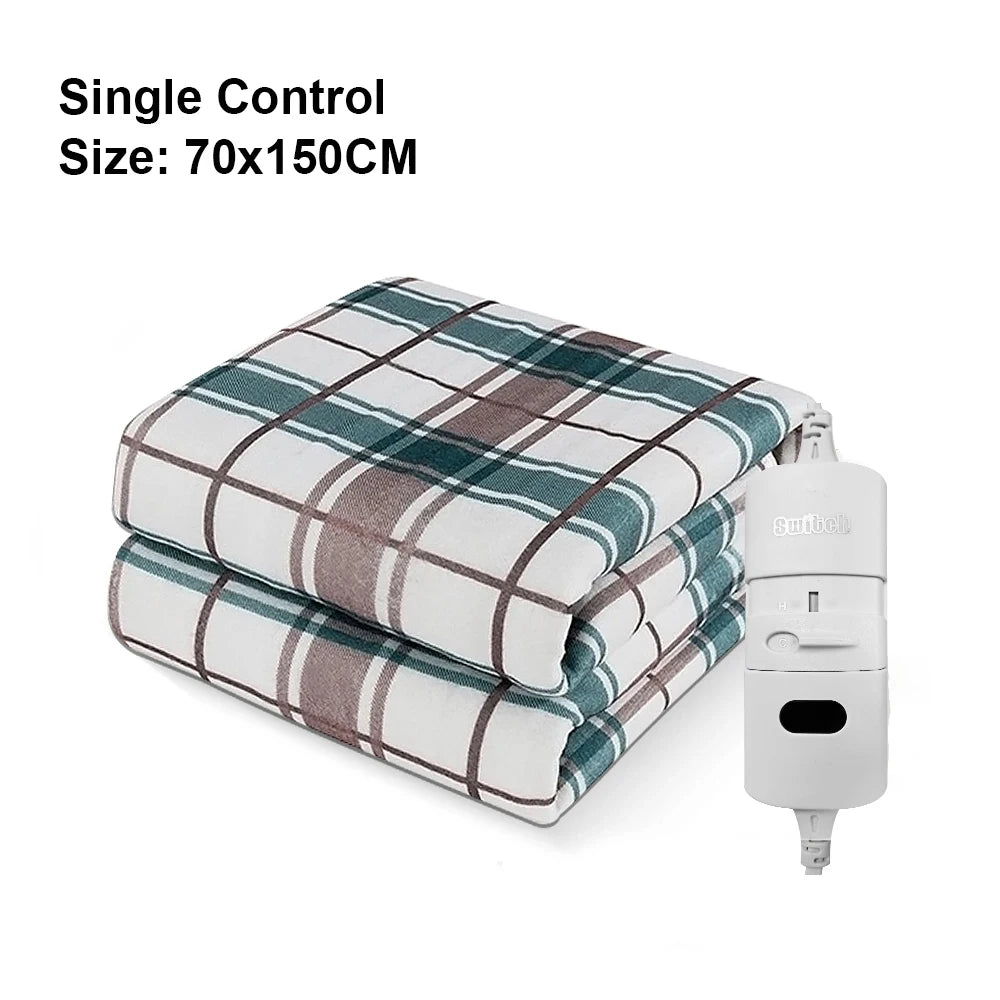 Couverture Chauffante Électrique 70x150cm 220V Thermostat Automatique Plaid Chauffant Matelas
