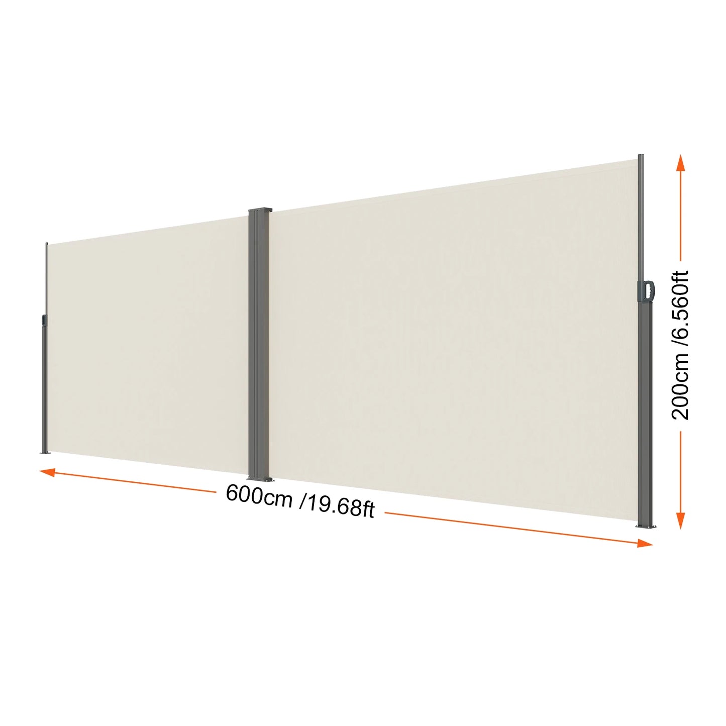 Auvent Latéral Rétractable – Brise-Vue Polyester Imperméable UV30+, Pare-Vent Extérieur