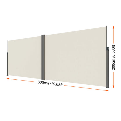 Auvent Latéral Rétractable – Brise-Vue Polyester Imperméable UV30+, Pare-Vent Extérieur
