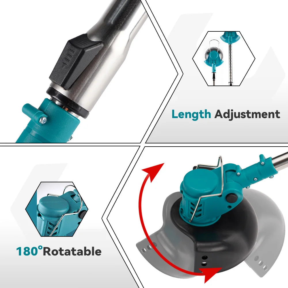 Débroussailleuse électrique sans fil Yofidra – 1500W, 12000 RPM, Télescopique 100-135 cm | Batterie 18V