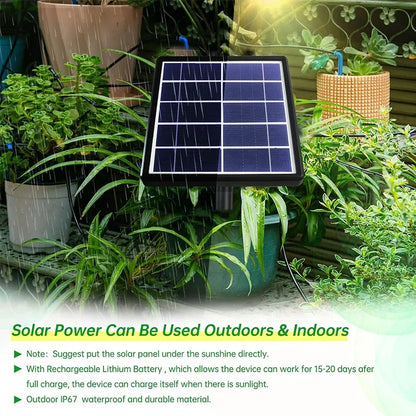 Kit d’Irrigation Solaire Automatique Goutte-à-Goutte – IP65, 30 Durées, 7 Intervalles, Jardin et Balcon