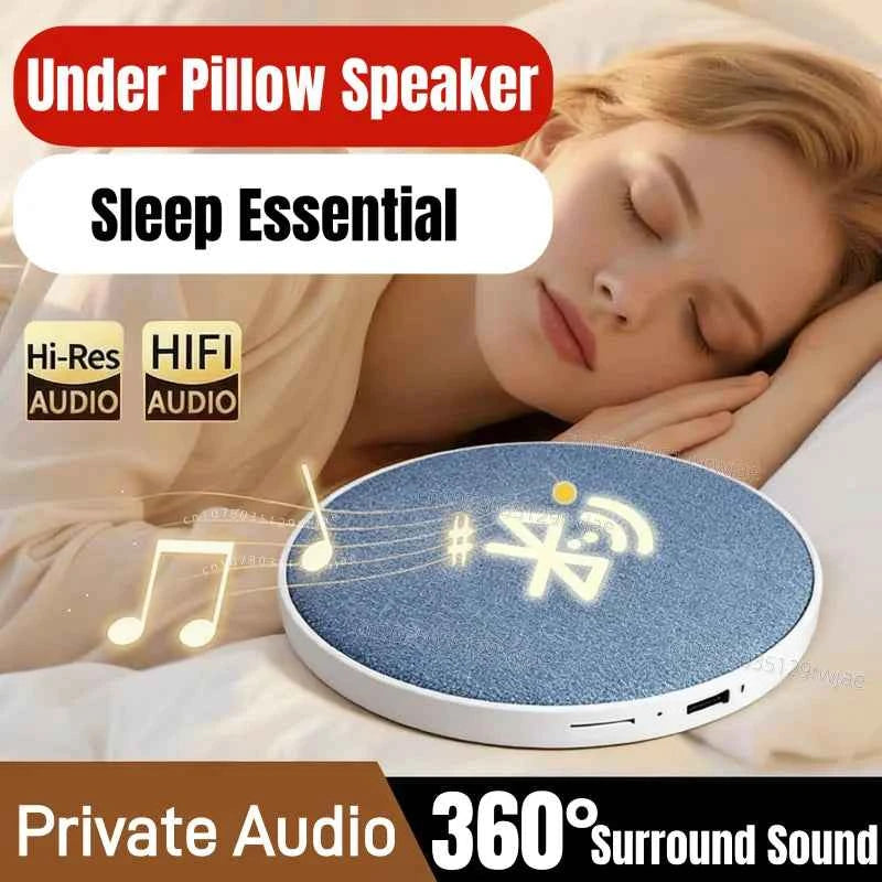 Enceinte Sous-Oreiller Bluetooth 5.4 – Son HiFi Privé, Aide au Sommeil, 360°