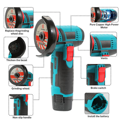 Mini Meuleuse d'Angle Sans Fil 12V Vremota